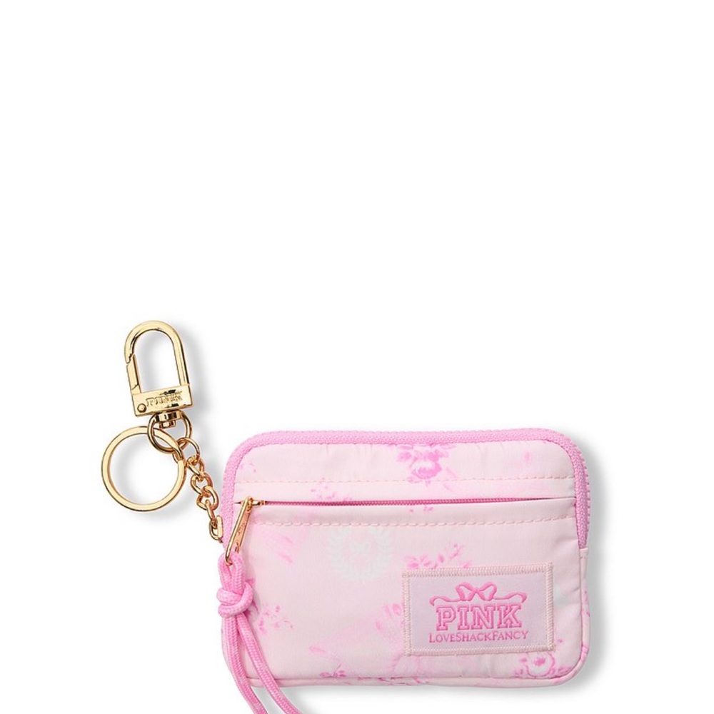 LoveShackFancy Pink Floral Keychain Pouch
